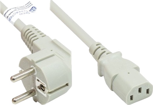 Alcasa P0130-Gr050, 5 M, Strømplugg Type E+F, C13 Kopling, H05vv-F, 250 V, 10 A
