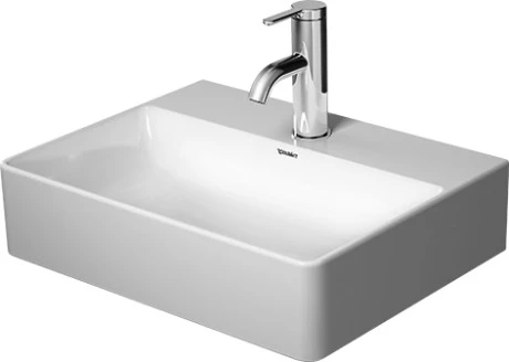 Duravit DuraSquare Toppmontert servant 450x350 mm, slipt, m/1 blanderhull, Hvit Duravit DuraSquare Toppmontert servant 450x350 mm, slipt, m/1 blanderhull, Hvit