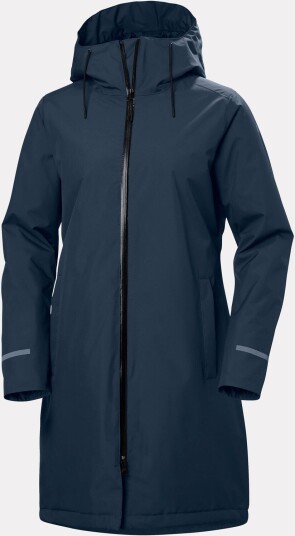 Helly Hansen Dame Aspire Lang Hette Regnfrakk MarineMarineblå L Helly Hansen Dame Aspire Lang Hette Regnfrakk MarineMarineblå L