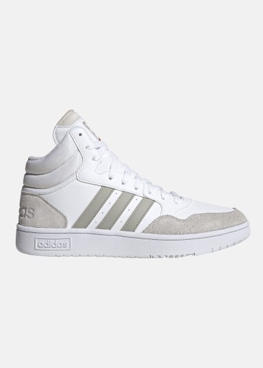 Adidas Hoops 3.0 Mid Ftwwht/Metgry/Greone 42 2/3 Uk 8.5 Sneakers