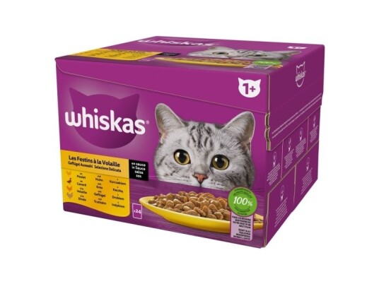 Whiskas Whiskas Kyllingand Fjærfe Kalkun I Saus 24X85G Whiskas Whiskas Kyllingand Fjærfe Kalkun I Saus 24X85G