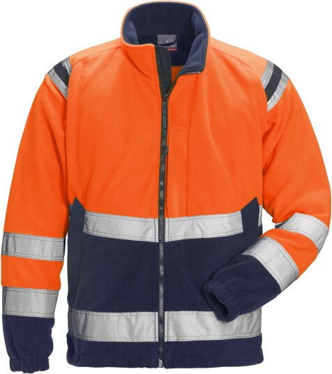 Fristads Vindtett Fleecejakke Klasse 3 Varsel Orange/marinblå XL Fristads Vindtett Fleecejakke Klasse 3 Varsel Orange/marinblå XL