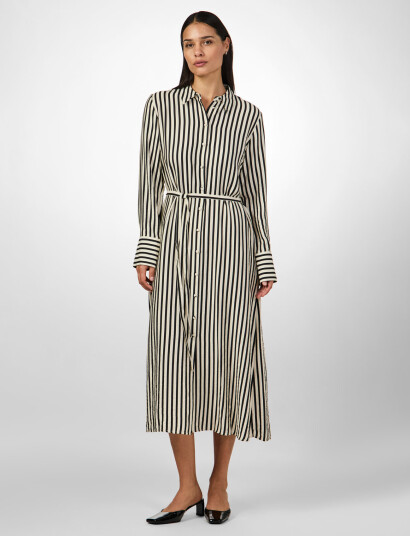 YAS Yaskaya Ls Long Shirt Dress S. Noos - Black - 34