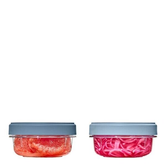 Oxo   Twist & Stack oppbevaringsboks 35,5 cl 2 stk klar/blå