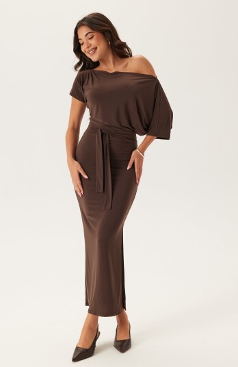 John Zack Off Shoulder Midaxi Dress