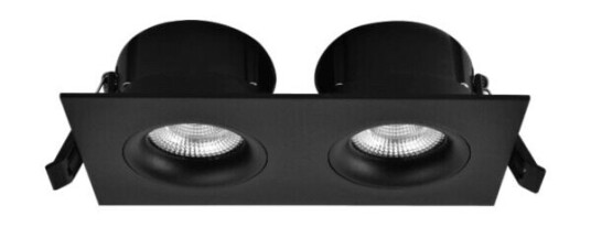 LEDPRO BY NORLUX TIGRUS 360 OVERFLATE FIRKANTET DOBBEL LAMPE SVART 6927-38-2