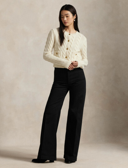 Polo Ralph Lauren Cable Wool-Cashmere Cardigan - Cream - XS