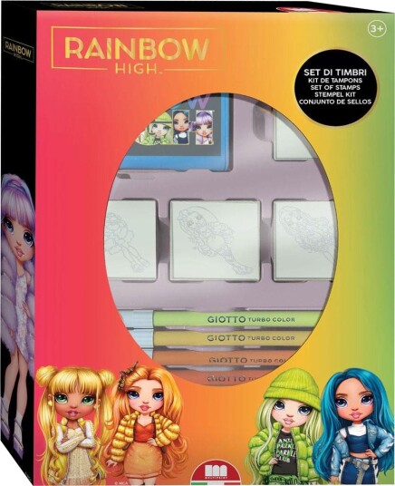 Rainbow High Stempelsett Med Tusjer 7 Tusjer Og 4 Stempler