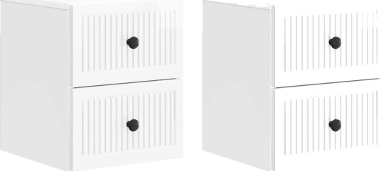  Vegghengt Nattbord 2 pcs Høgglans hvit 33 x 34,5 x 40 cm