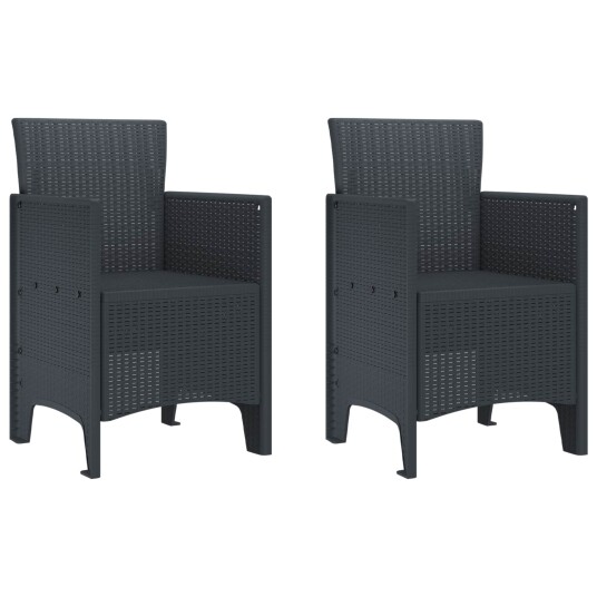 hage stoler 2 stk Antrasitt Poly Rattan hage stoler 2 stk Antrasitt Poly Rattan