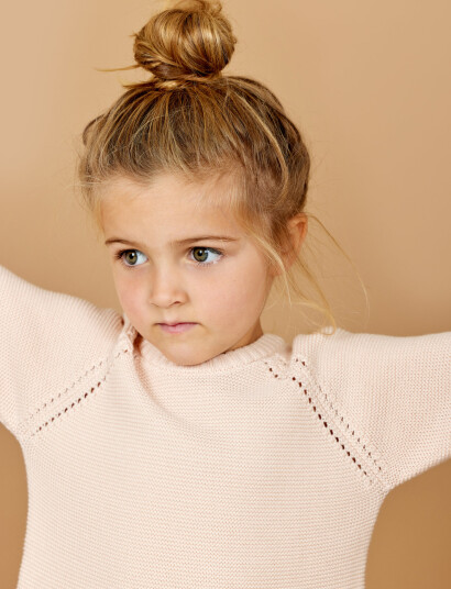 Copenhagen Colors Knitted Pullover W. Frill Pink 56