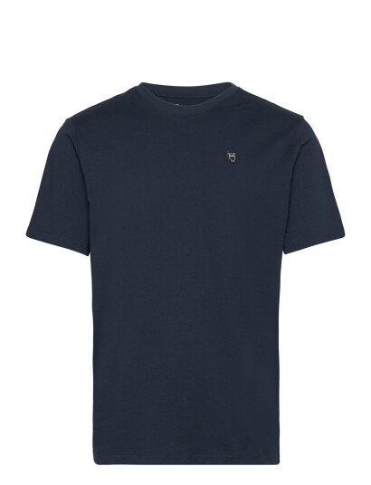 Knowledge Cotton Apparel Badge T-Shirt - Navy - XXL