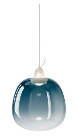 Lodes Oblò Taklampe Liten 2700K Azure Steel/ Hvit