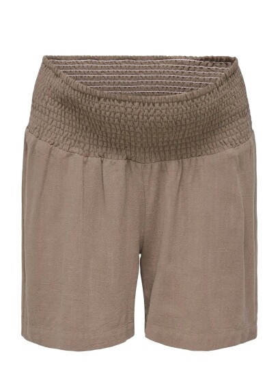 Only Maternity Olmsiesta Linen Smock Shorts Wvn Noos Brown L