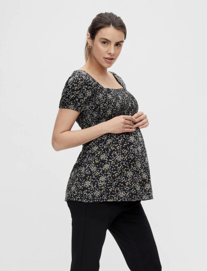 Mamalicious Mldotti S/S Jersey Top A. - Black - XS