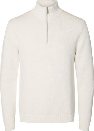 Selected Slmdane Ls Knit Reg Struc Half Zip Noos BRIGHT WHITE L Selected Slmdane Ls Knit Reg Struc Half Zip Noos BRIGHT WHITE L