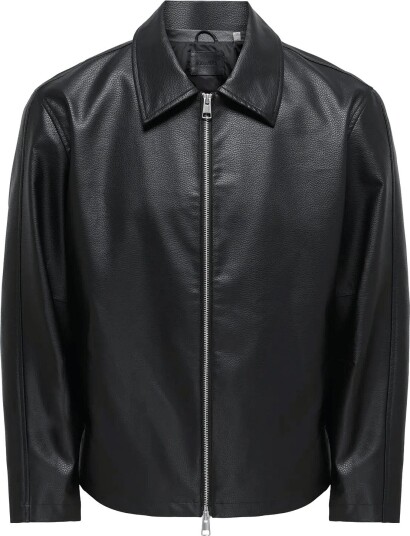ONLY & SONS Onsrem Pu Jacket Otw Vd Black XS
