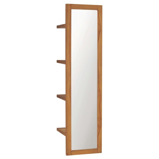 vidaXL Veggspeil med hyller 30x30x120 cm heltre teak vidaXL Veggspeil med hyller 30x30x120 cm heltre teak