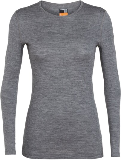 Icebreaker Women's 200 Oasis Long Sleeve Crewe L, Gritstone Heather Icebreaker Women's 200 Oasis Long Sleeve Crewe L, Gritstone Heather