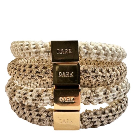 DARK Fat Hair Ties Combo Sand Mix With Gold 4pcs DARK Fat Hair Ties Combo Sand Mix With Gold 4pcs