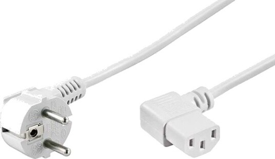 Pro Power C13 Vinklet Strømkabel 3m - Hvit Pro Power C13 Vinklet Strømkabel 3m - Hvit