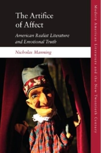 The Artifice of Affect American Realist Literature and Emotional Truth