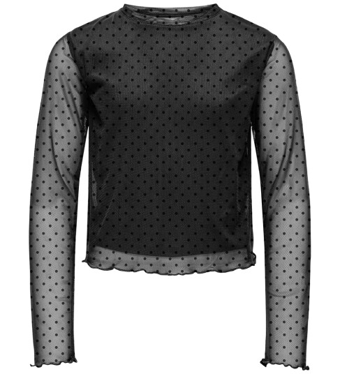 Kids Only Gensere   Mesh   KogDora   Black/Dots Flokk Black   Kids Only   11 12 år 146 152   Genser   Svart