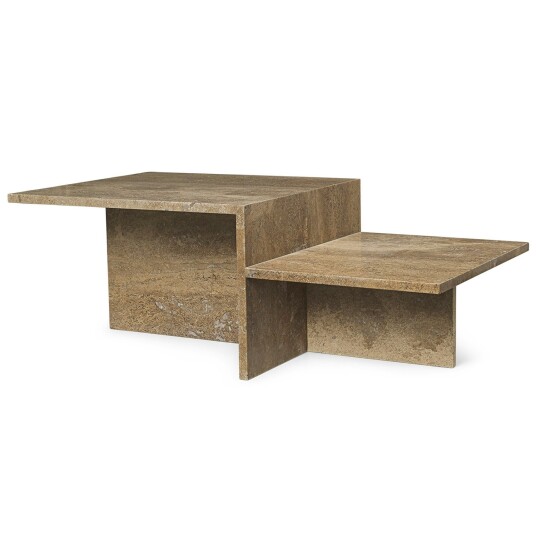 ferm LIVING Distinct salongbord Dark Brown Travertine
