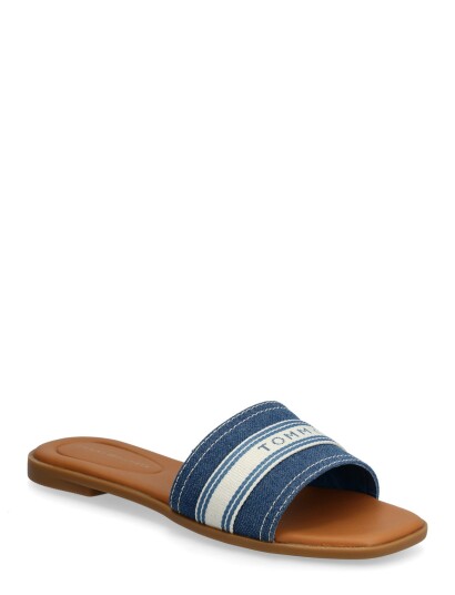 Tommy Hilfiger Flat Mule Webbing Blue 40