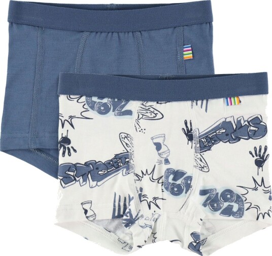 Joha Boxershorts 2 pack Viskose/Bambus Off White Joha 110 Boxershorts Blå Hvit