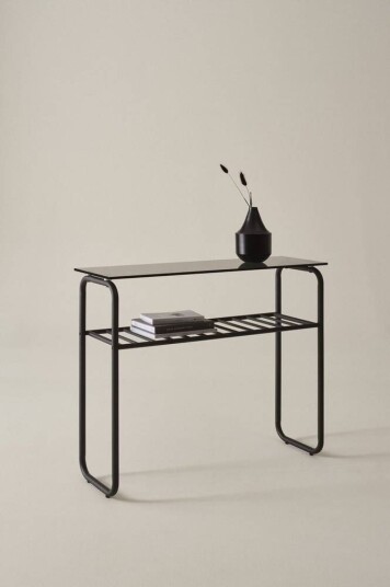 Jotex WALLE sidebord 32x100 cm Svart/grått glass 1733559-01-0 1733559-02-0