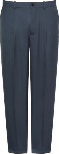 Calvin Klein Tapered Pleated Wool Blend Pant Navy 31 x 31