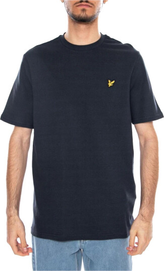 Lyle & Scott Popcorn Jacquard T Shirt Navy L