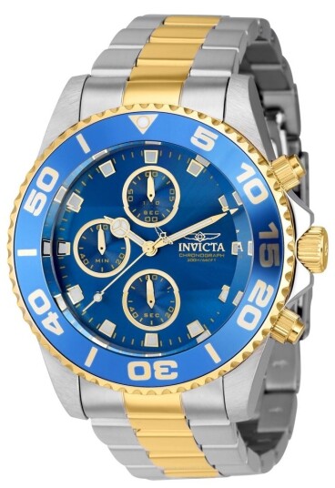 Invicta Herreklokke 43408 Pro Diver Blå/Gulltonet stål Ø43 mm