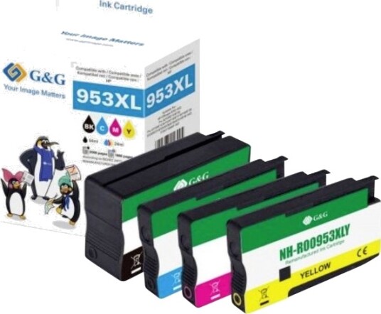 G&G Skriverpatron Kompatibel Svart, Cyan, Magenta, Gul Nh-R00953xlbk Gp-H953xlbkcmy-4P (Gp-H953xlbkcmy-4P)