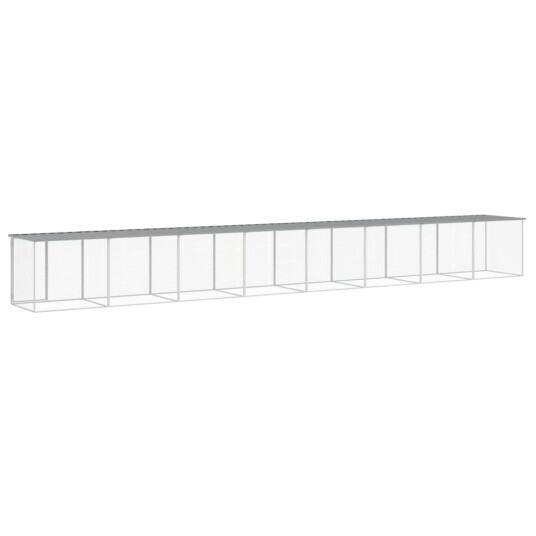 Vidaxl Kyllingbur Med Tak Lysegrå 803X98X90 cm Galvanisert Stål Vidaxl Kyllingbur Med Tak Lysegrå 803X98X90 cm Galvanisert Stål