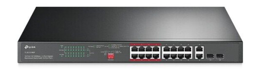 TP-Link TL-SL1218MP 16-Port 10/100 Mbps + 2-Port Gigabit Rackmount Switch with 16-Port PoE+ (6935364099817)