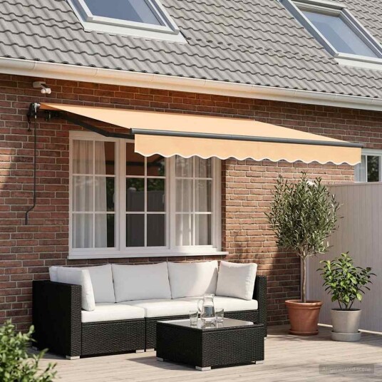Uttrekkbar markise sand 300 x 250 cm Polyester