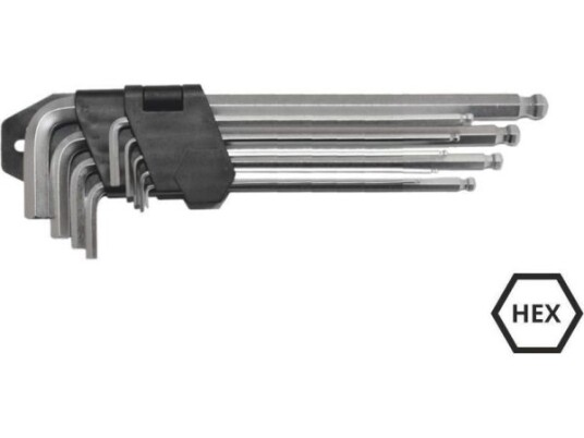 Aw-Tools Awtools Sett Med Sekskantnøkler Type L 1,5-10Mm Med Kule 9 Stk. (Aw40529)