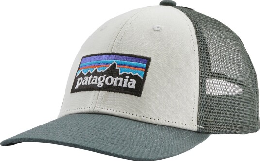 Patagonia P-6 Logo Lopro Trucker Hat White W/Nouveau Green OS