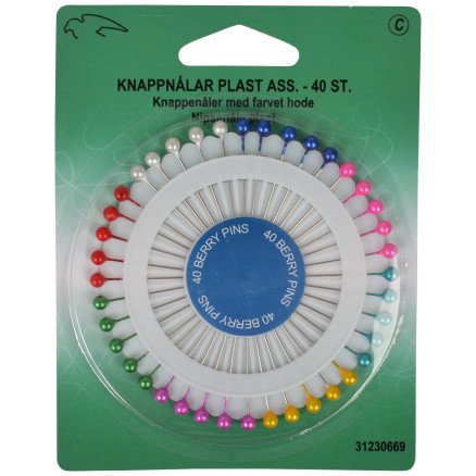 Vj Green Knappenåler Knappnåler i plast Ass farger 40 stk