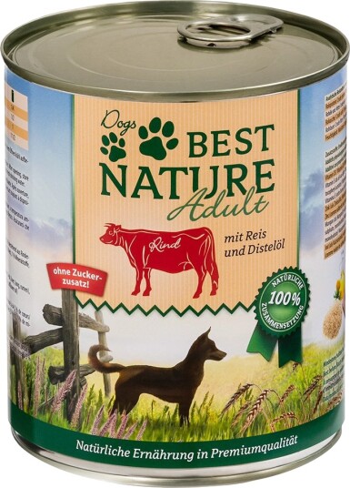 Best Nature Våtfôr Adult Dog Ris & Distelolje Storfe 12 X 800 G