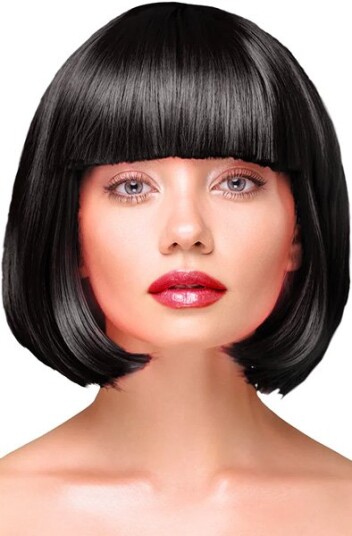 Party Wig Short Straight Black Hair