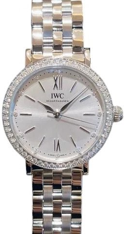 IWC Dameklokke IW657601 Portofino Sølvfarget/Stål Ø34 mm