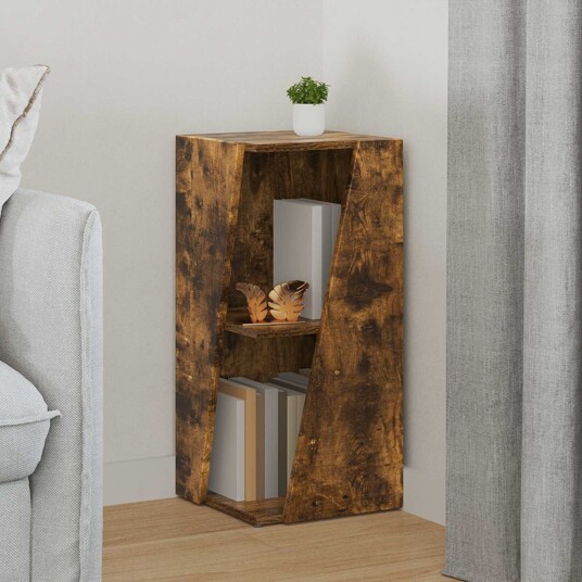 vidaXL Sidehylle Røkt eik 33 x 32 x 70,5 cm Konstruert tre