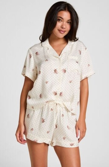 Hunkemöller Pyjama Short Satin Hvit