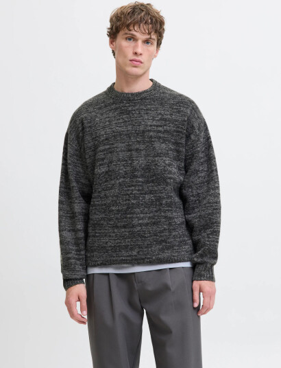 Jack & Jones Jjesoho Ollie Knit Crew Neck Sn - Grey - M