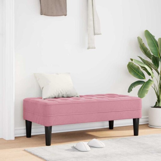  Benk Rosa 113x57x39 cm Fløyel