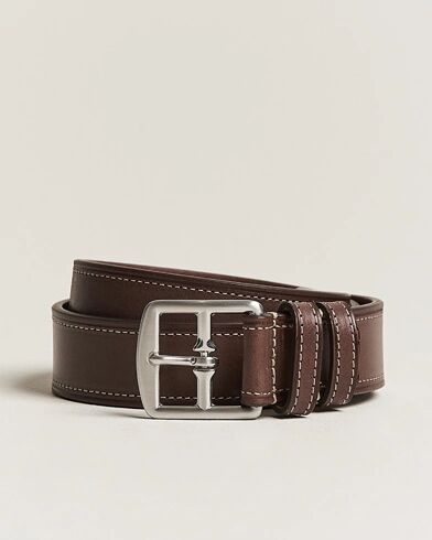 Anderson's Bridle Stiched 3,5 cm Leather Belt Brown