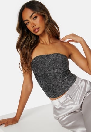 Madeleine Bitici X Bubbleroom Madeleine Sparkling Tube Top Silver 2XL